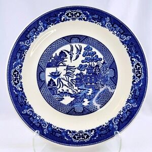 Vintage Willow Ware Royal China Blue & White 10x10 in Collectible Gallery Wall